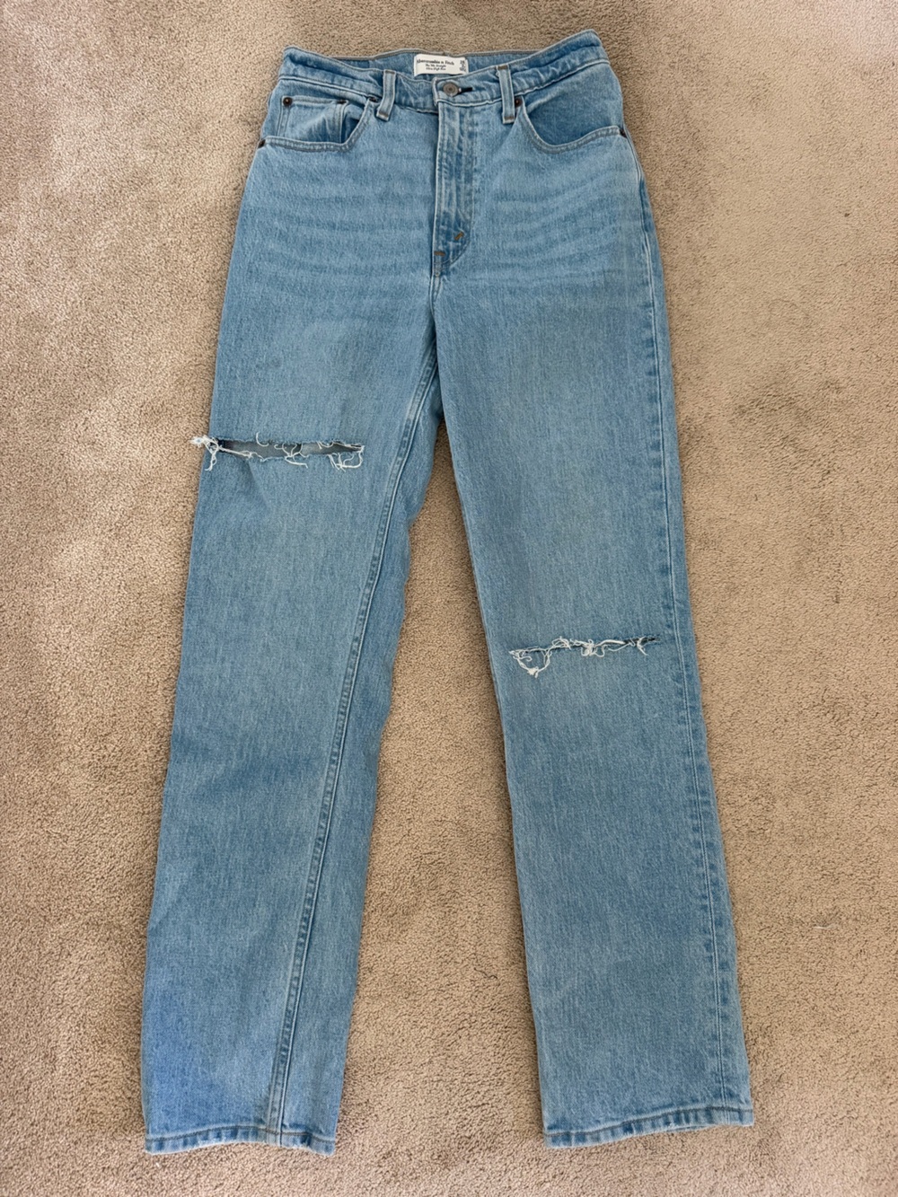 Abercrombie & Fitch Light Blue Women's Straight Leg Jeans